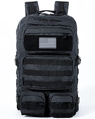 Falko Tactical Backpack - 2.4x Stronger Work and Military Backpack - Water Resistant and Heavy Duty Large Backpack (50L)(Navy)