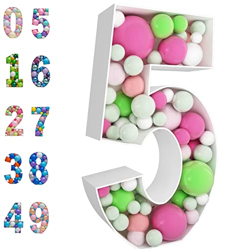 JoyBox Design 3 Ft Lightup Balloon Number 5 Kit Birthday Decoration