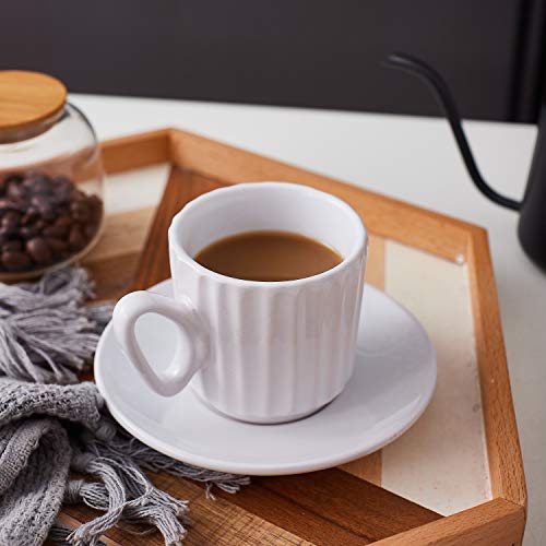 Bruntmor Christmas Gift Choice Espresso Cups And Saucers Set Of 6