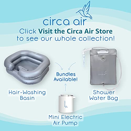 Circa Air Inflatable Hair Washing Basin for Bedridden, Portable Shampoo Bowl for Home, Mobile Hair Washing Station, Portable Sink for Washing Hair in Bed, Elderly Aid Hair Wash Tray, Loc Detox Tub