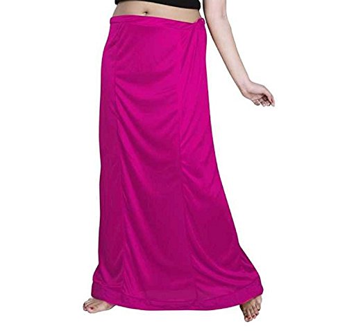 CRAFTSTRIBE Women Saree Petticoat Fuchsia Inskirt Underskirt Skirt Wrap Sari Satin Innerwear