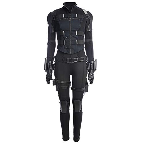 Black Widow Costume Women Cosplay Uniform Halloween Jumpsuit Full Set Medium