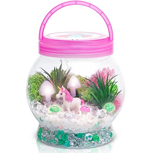 Amitié Lane Light Up Unicorn Terrarium Kit Arts & Crafts Gift Ages 5 to 8