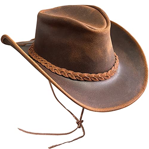 Brandslock Cowboy Hat for Lightweight Handcrafted Wide Brim Durable Cowgirl Brown