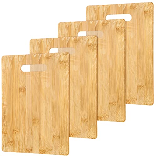 18 Pack Bulk Cutting Board Plain Large Bamboo Cutting Board Set Chopping Board with Handles Blanks Laser Engraving Cutting Board for Customized, Personalized Engraving Gifts (9.5''x13.5'', Bamboo)