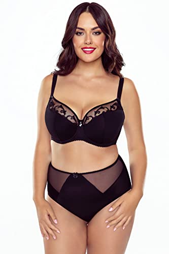 Vivisence Underwired semi Padded Bra with Embroideries 1020 Black 34E