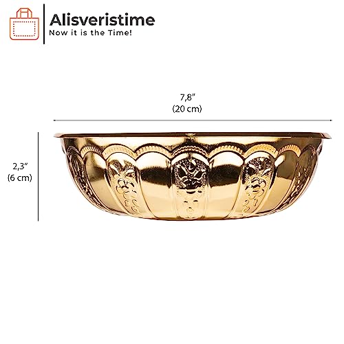 Alisveristime Turkish Hammam Bath Bowl Metal Construction 1.06 Qt Gold