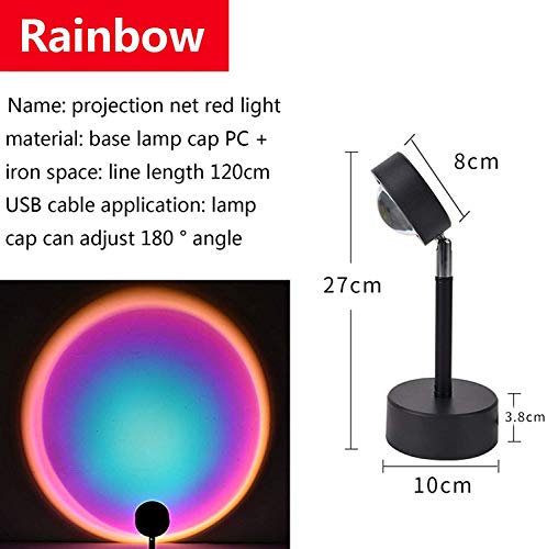 Mydethun Sunset Lamp 90 Degree Rotation Projector Lamp Rainbow Purple Like New