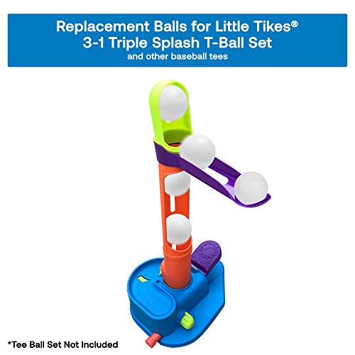 Toddler & Little Kids Replacement Balls for Little Tikes Triple Splash T-Ball and Splash Hit Tennis | Choose Between T Ball Balls and Plastic Tennis Balls