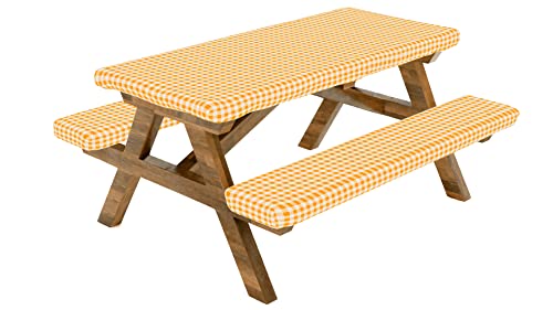Fitted Picnic Table Cover with Bench Covers 72X28 Inch