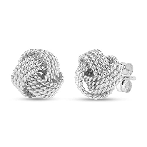 Lecalla 925 Sterling Silver Knot Earring Wire Love Knot Stud Women 10mm