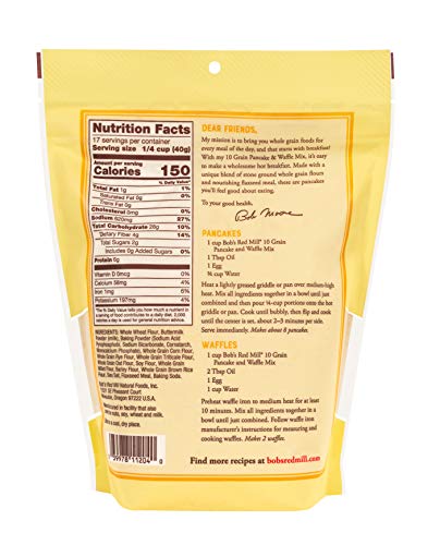 Bob's Red Mill 10 Grain Pancake & Waffle Mix 24 Ounce Pack of 4