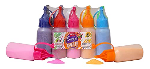 Tota Rangoli Colour Powder Bottles Kolam Rangoli Powder for Rangoli Multi Colour