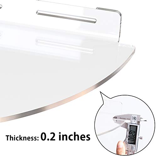 Vdomus 2 Pack Acrylic Bathroom Shelves, No Drilling Adhesive Floating Shower  Corner Shelf, 10 x 10 x 1.3 inches - Harris Teeter