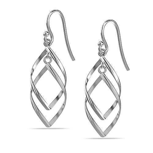 Charmsy Rhodium Plated Silver French Earrings for Women Teen 38 Mm
