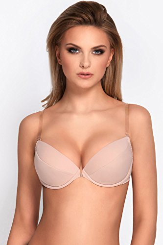 Vivisence Eve Underwired Push-up Bra Removable Silicone Straps Beige
