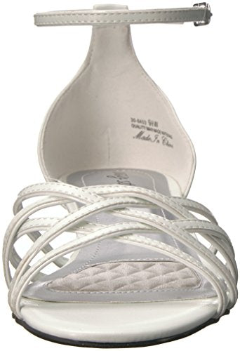 Easy Street Womens Sandal White White Patent Piping 8.5 Wide US Pair of Shoes