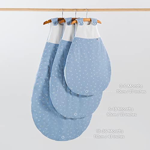 Quilted Cotton Sleep Sack 2.5 Tog Warm Winter Sleeping Bag Baby 18 to 24 Months