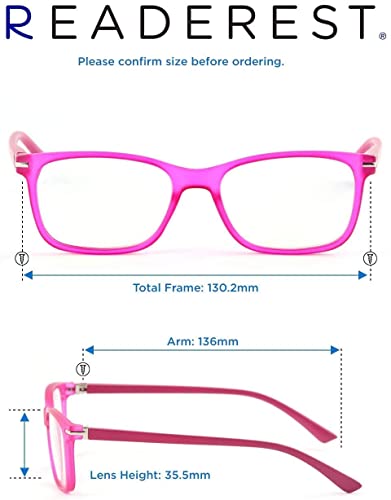 Readerest Blue Light Blocking Glasses Granite 3.50 Magnification UV Protection