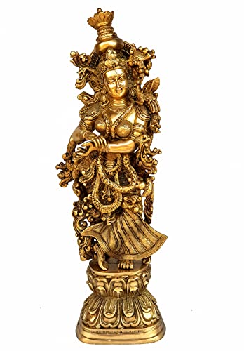 eSplanade - Brass Radha Murti Idol Statue Sculpture for Pooja and Home Decor - 29" Inches - Very Big Size