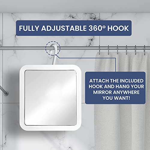 Mirrorvana Hangable Fogless Shower Mirror For Shaving With 360° F 6.3" Surface