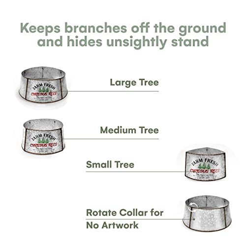 Hallops Galvanized Tree Collar Adjustable Base Cover Original Oversize Original