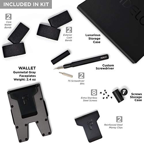 Fidelo Minimalist Wallet for Men Rfid Blocking Wallet Credit Card Holder Titanium