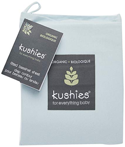 Kushies Organic Jersey Bassinet Fitted Sheet, Light Blue
