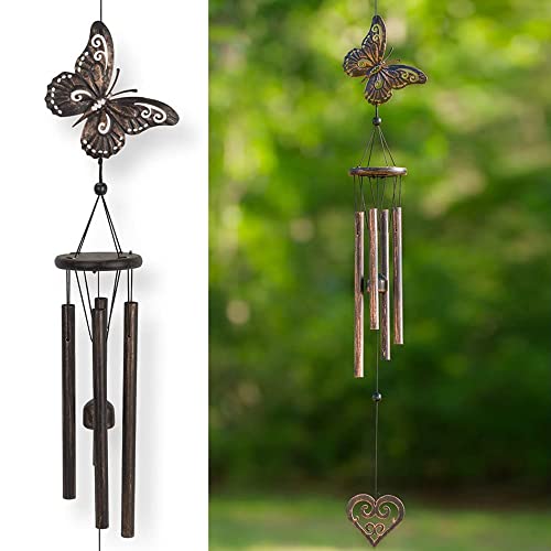 Dawhud Direct 28 Inch H Butterfly Wind Chimes for Outside Unique
