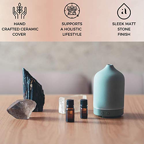 Ajna Ceramic Essential Oil Diffuser Elegant Stone Aromatherapy 3 in 1