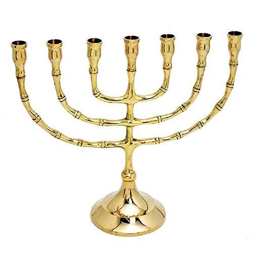 Cohen Tsemach Classic Shape Brass Copper 8 Inch Menorah Judaica Candle Holder