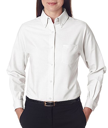 UltraClub 8990 Ladies Oxford Shirt White Medium