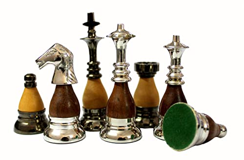 StonKraft Brass Wooden Chess Pieces Pawns Chessmen Figure Figurine