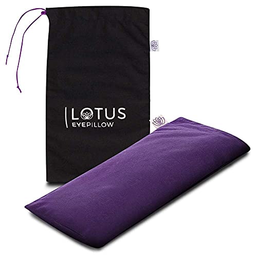 Lotus Weighted Lavender Eye Pillow|Sleeping & Meditation Mask|Yoga Eye Pillow |Lavender Aromatherapy Eye Pillow | Hot or Cold Pack| Head Ache Relief | Sleep mask Relaxing Gift Men, Women & Employees