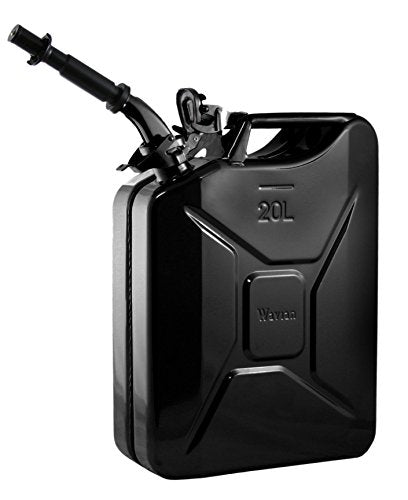 Wavian USA JC0020BVS Authentic NATO Jerry Fuel Can and Spout System Black (20 Litre)