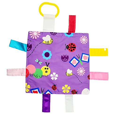 The Learning Lovey Babies 8x8 Inch Garden lovey tag toys Soft crinkle safe Learn