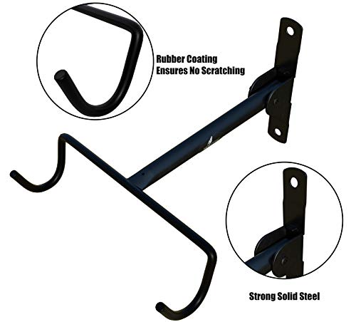 Noa Bike Wall Mount Bike Hanger Foldable Horizontal Bicycle Rack Beach Black