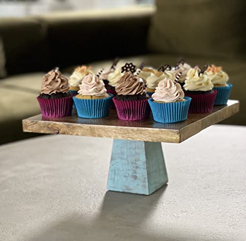 coast cactus Wood Rustic Cake Stand - Square Cake Stand Suitable for Wedding Cake Stand, Cupcake Holder , and Dessert Stand for Dessert Table 1