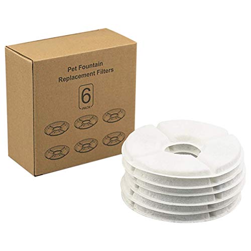 JT PET Dog and Cat Automatic Fountain Water Bowl Replacement Filters Pack of 6