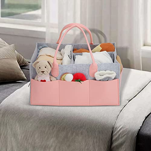 Luxury Little Extra Large Baby Diaper Caddy Organizer For Diapers Newborn Gray
