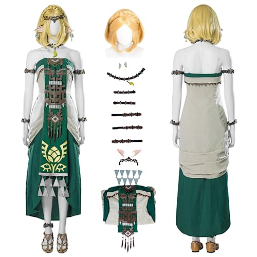 Yirugu Tears Cosplay Kingdom Costume Princess White Full Set Game Suit for Women