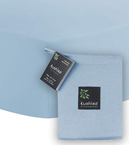 Kushies Organic Jersey Crib Fitted Sheet Light Blue