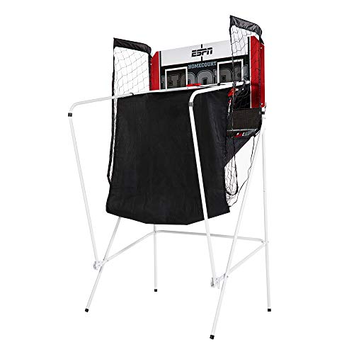 ESPN Indoor Home 2 Player Hoop Dual Shootout Basketball Arcade Game with Preset Games, LED Scoreboard, Side Netting, 3 Basketballs and Pump