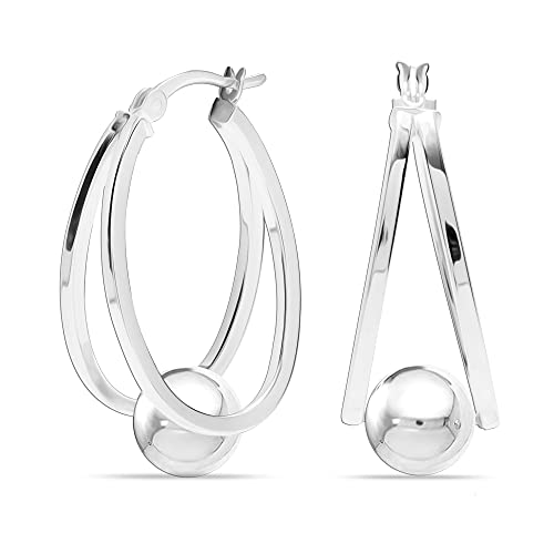 Lecalla Flaunt 925 Sterling Silver Jewelry Silver Earrings for Women