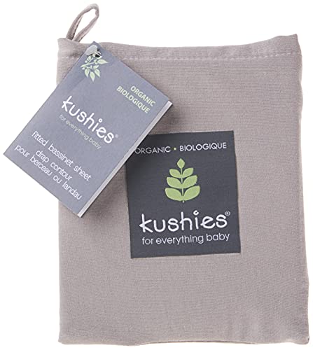 Kushies Baby Organic Jersey Bassinet Fitted Sheet Grey