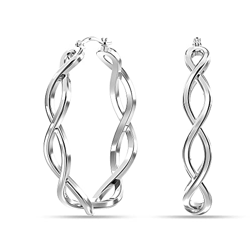 Charmsy 925 Sterling Silver Jewelry Hoop Earrings Earring for Women Teen 30 Mm