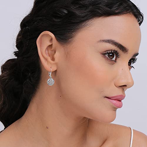 Lecalla 925 Sterling Silver Italian Earrings for Teen Women 10mm