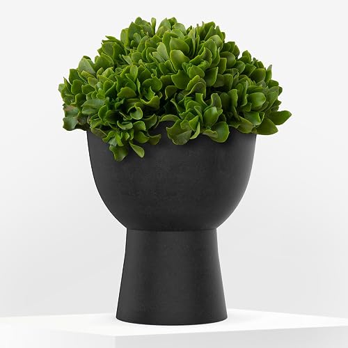 LUXEPORCH 10 Inch Plant Pot with Stand Century Planters for Indoor Plants Black
