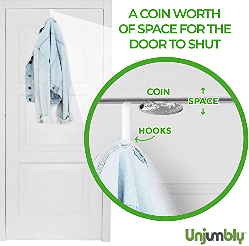 Unjumbly Over The Door Hook 4 Pack Sturdy Metal White