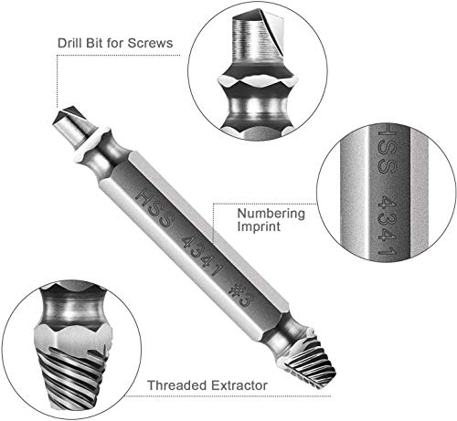Stocking Stuffers for Men, Upgraded Damaged & Stripped Screw Extractor Kit Set, Cool Gadgets Gifts for Men and Women, A HassleFree Broken Bolt Extractor and Screw Remover Set, Drill Bit Tools